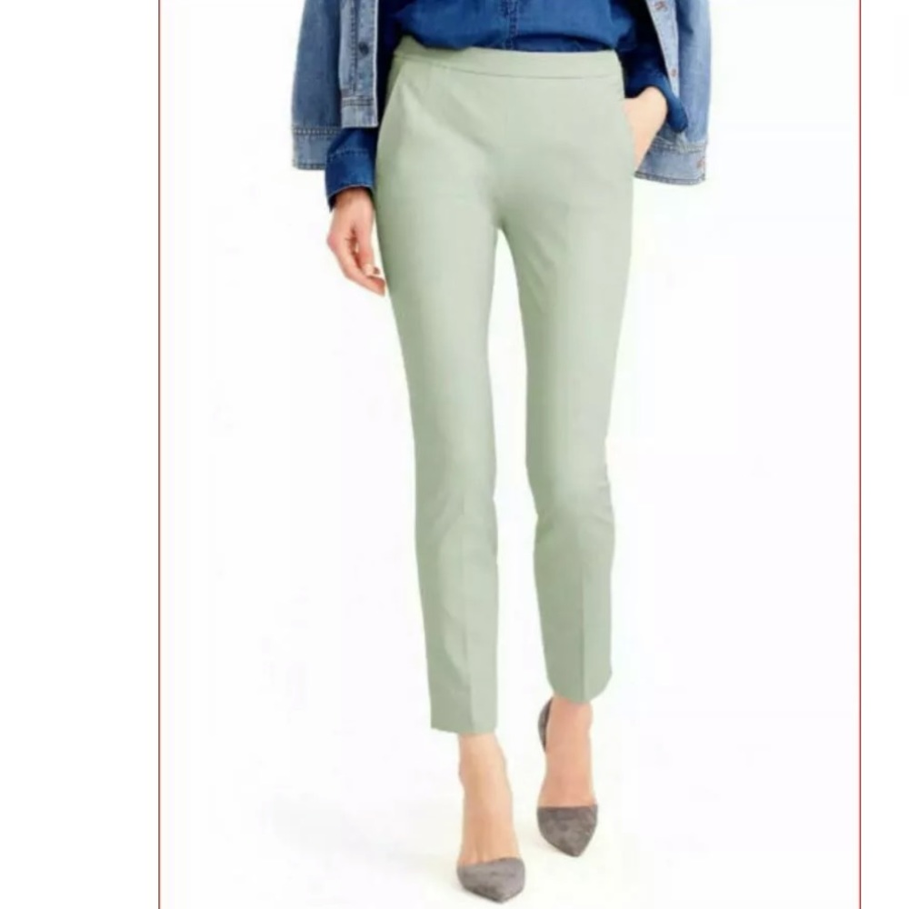 J Crew Light Green Martie Crop Pants 2 Petite NWT